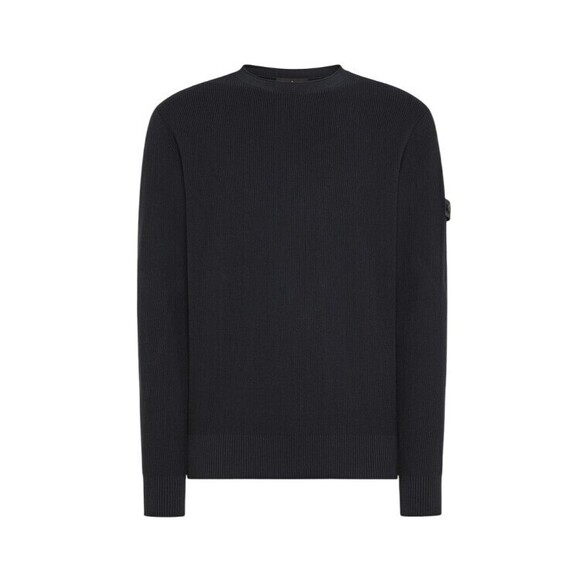 Peuterey Textured Black Tricot Sweater With Crewneck - NWT